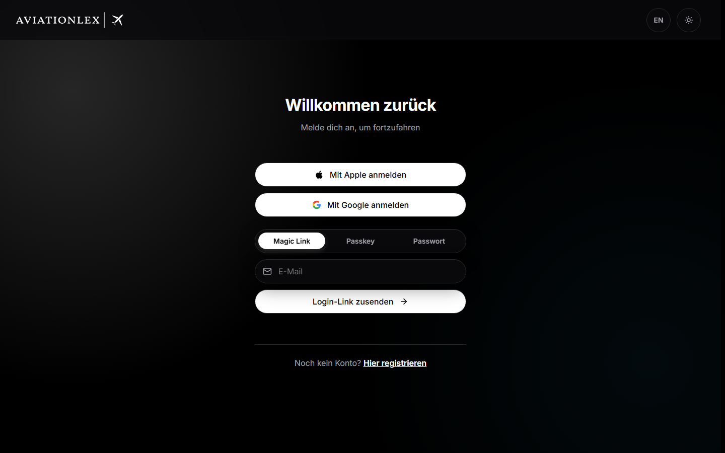 Login page